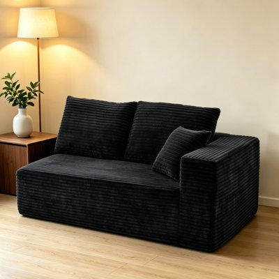 59" Wide Modular Sectional Corduroy Sofa, U-Shaped Minimalist Couches，Modern Deep Seat Convertible Sleeper Sofa Bed，Upholstered Couches For Living Room