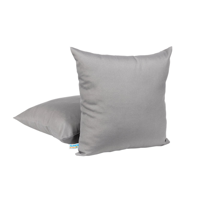 Slate Gray All-Weather Square Outdoor Throw Pillow Set