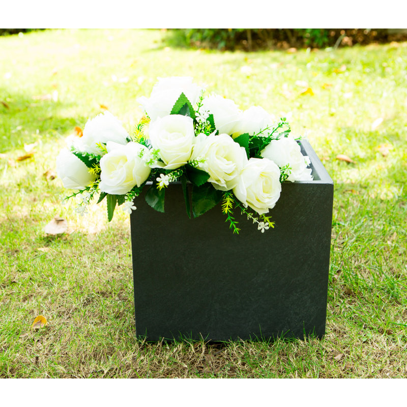 Pot de fleurs en béton, Anthracite, H 12 po x l 12 po x P 12 po