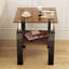 Table basse carrée en verre, ensemble de 2 salon, ensemble de 2 tables de thé moderne trempé avec plateau en MDF et table de bout brun / noir-1627613049-1627613050