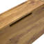 Table de bar de 50 pouces avec texture de grain de bois naturel, deux tiroirs, structure stable, assemblage rapide de grain long, conception à pieds à ouverture lisse