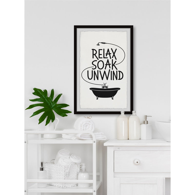 Relax Soak Unwind - cadre photo, art textuel, H 30 po x l 20 po x P 1,5 po