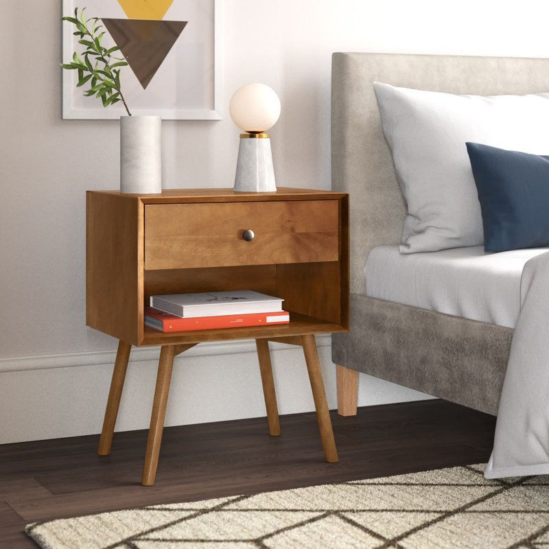 Solange 49.8cm W Bedside Table, Caramel, Caramel