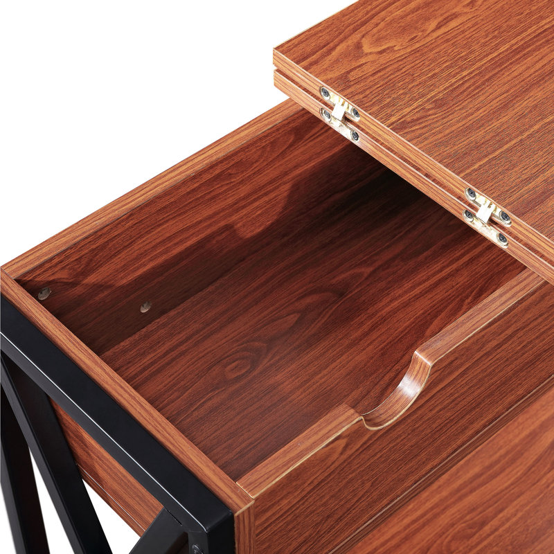 Flip Top End Table with Storage