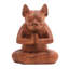 Figurine en bois yoga boston terrier Len