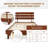 Caden Solid Wood Platform Bed with Adjustable Headboard, Mid-Century Modern-482096208-482096223
