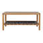 Tables de patio avec rangement, table basse moderne en bois d'acacia de 35 pouces