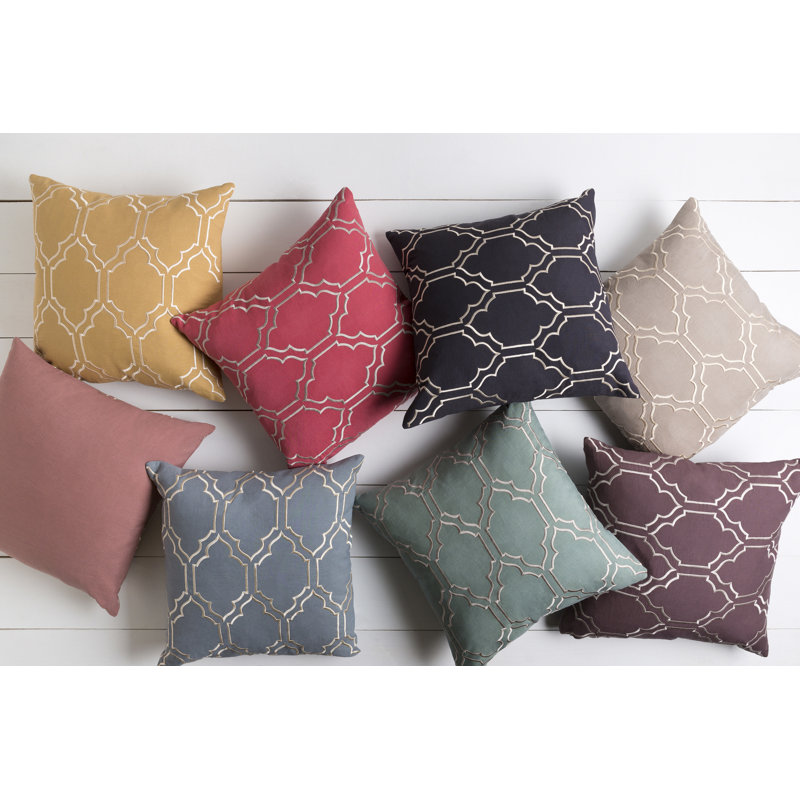 Clarysville Embroidered Linen Pillow Cover, 22 H" x 22" W, Taupe