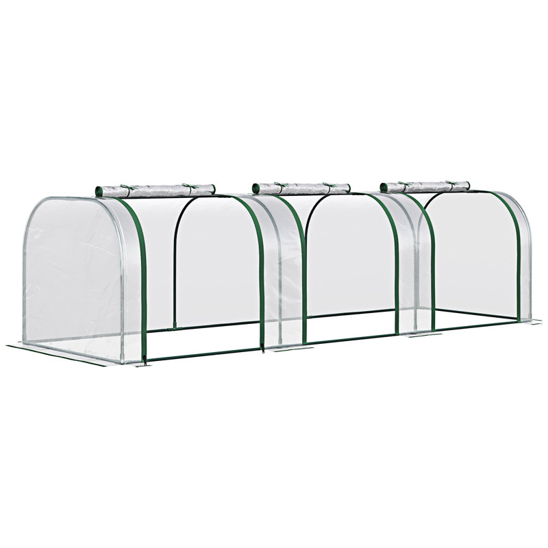 Tunnel portable avec serre et portes à fermeture à glissière
