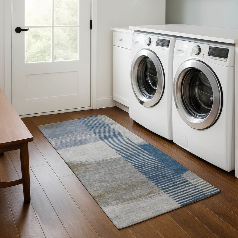 Premium Machine Washable Ariel Geometric Rug, Runner 2'3" x 7'6"