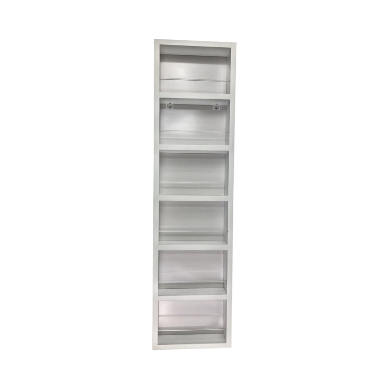 Celebrity On the Wall Spice Rack 42h x 14w x 3.5d, 42" H x 14" W x 3.5, White Enamel