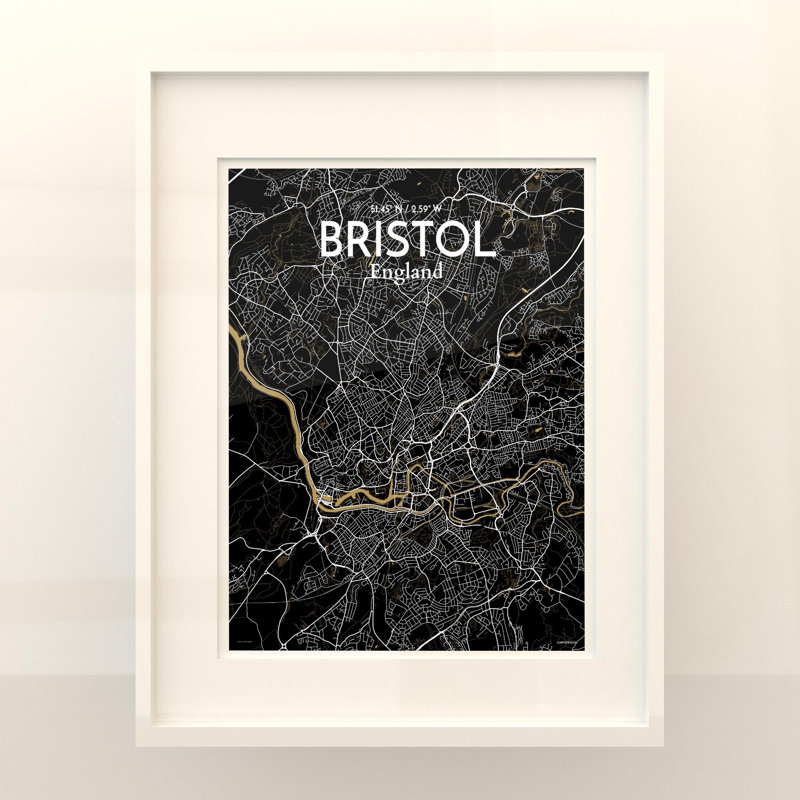 Bristol City Map In Luxe - No Frame Print, 20cm H x 16cm W x 0.05cm D
