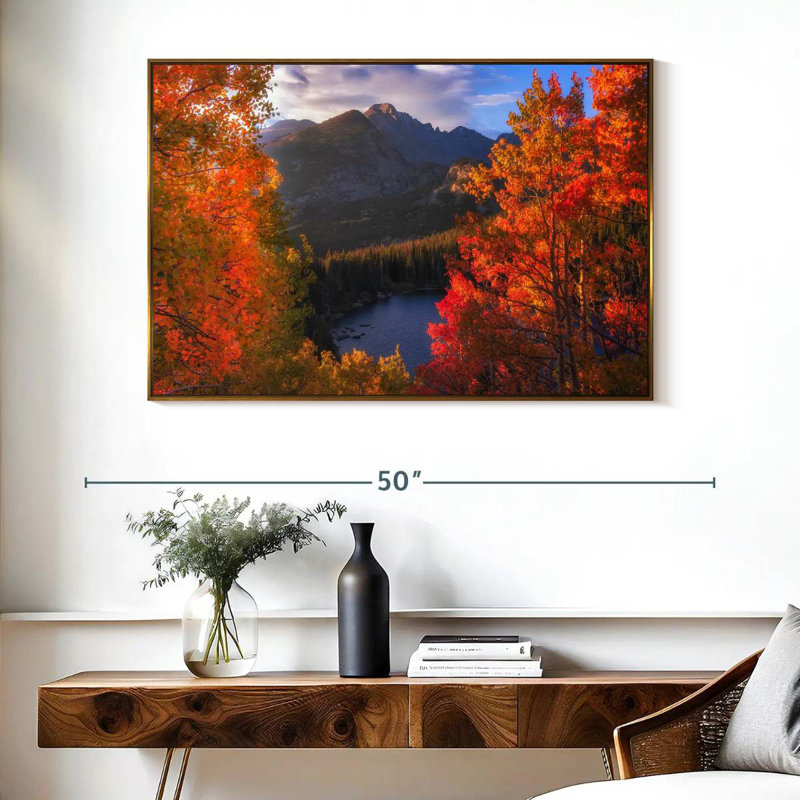Rocky Mountain Autumn, Cadre flottant doré, 40 po x 27 po
