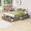 Lit plateforme en bois avec tiroirs et lattes-989498439-989498438