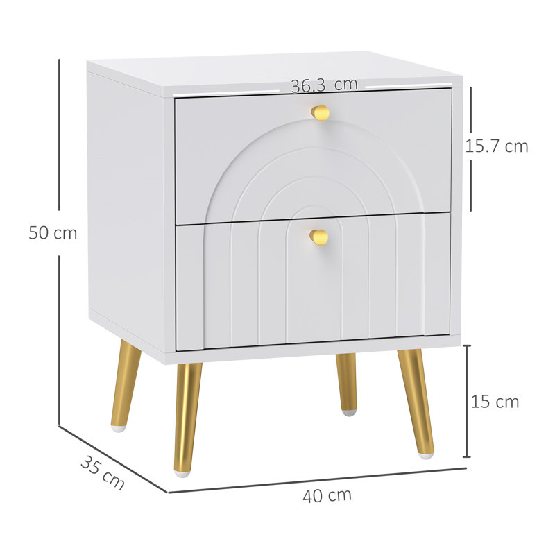 40cm W Manufactured Wood Bedside Table