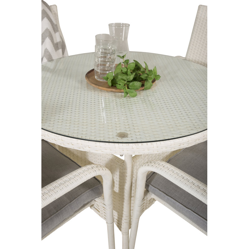 Mitul 4 - Person Patio Dining Set with Round Table , Cushions Included