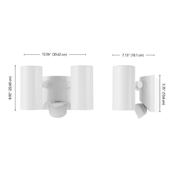 Lumière de sécurité architecturale 180 W à 180 degrés à deux têtes et filaire
