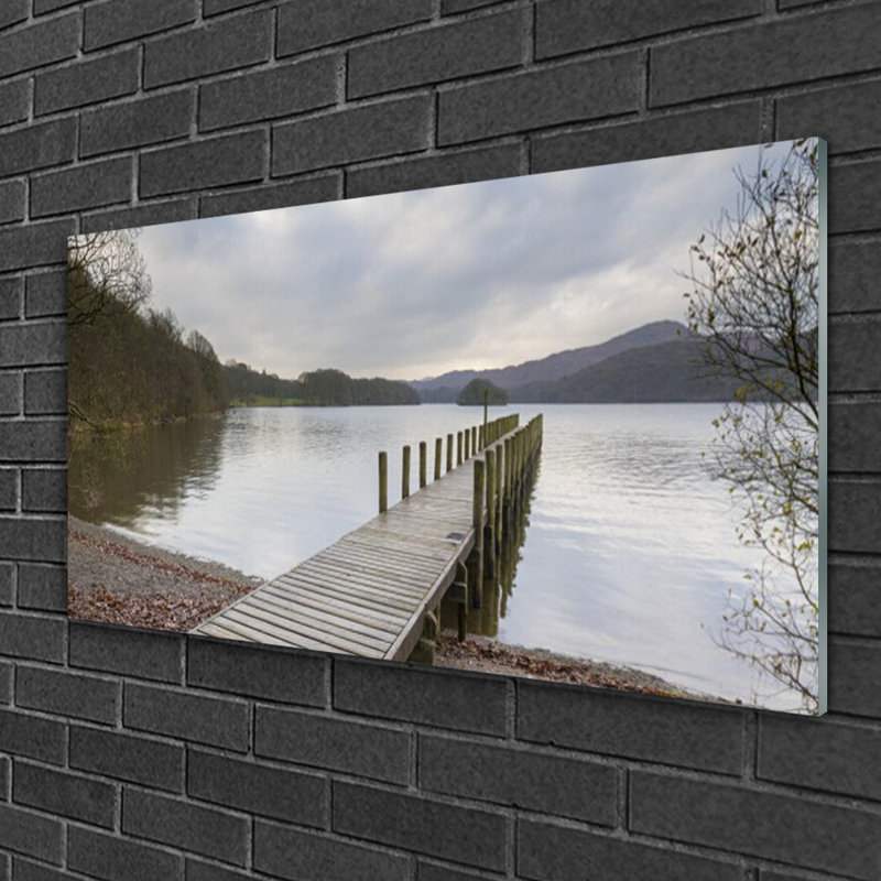 Architecture Lake Forest Bridge 1 Piece Wall Art on Glass