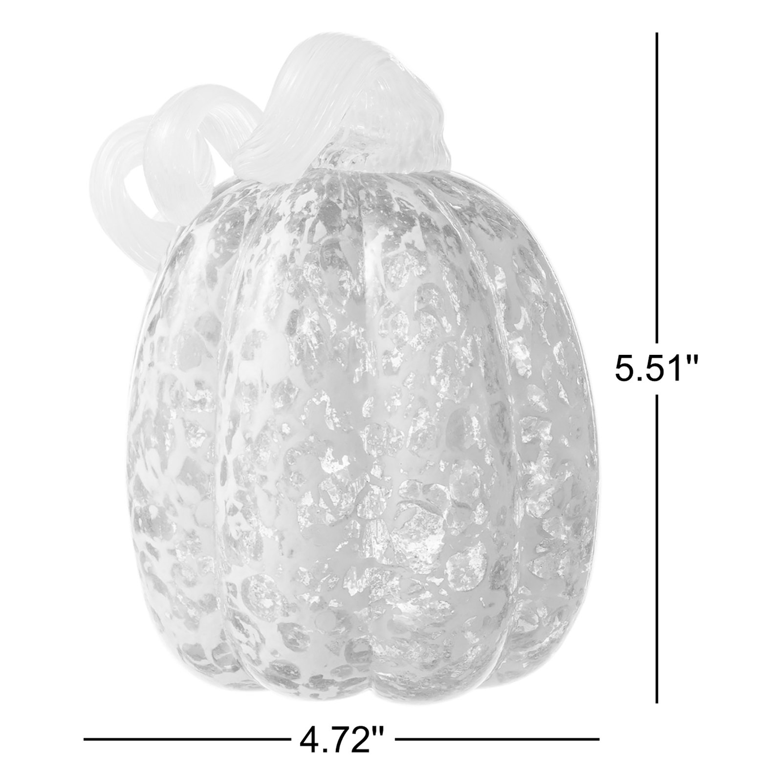 5.5"H Fall Amber Dots  Glass Pumpkin