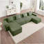 Modular 3 Seat U Shape Sectional Boneless Sofa With Deep Seat, Cloud-Like Comfort, Throw Pillows And 2 Movable Ottomans For Family Relaxation-776477313-776477317
