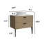 Meuble-lavabo en chêne naturel rayé 30 po avec lavabo en céramique Emilia, conception moderne autoportante pour salles de bain élégantes