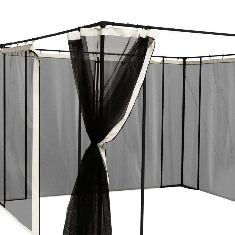 Auvent latéral de pavillon de jardin, 10 pi x 13 pi, crème, filet de remplacement séduisant, installation facile