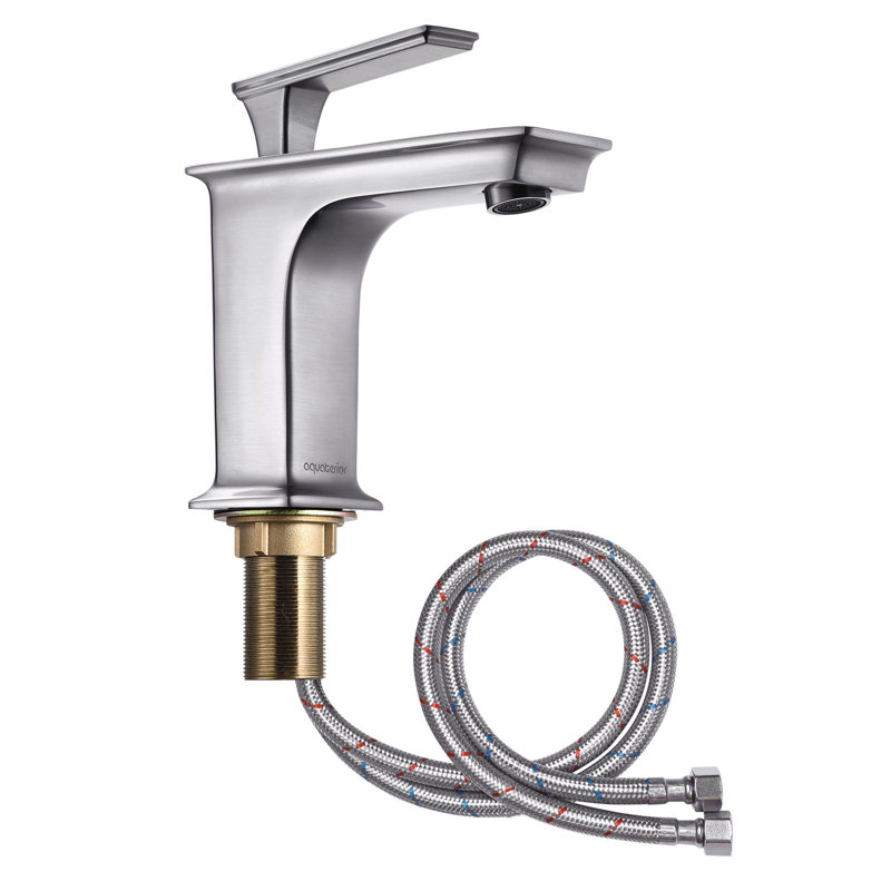 Robinet de salle de bain carré, Nickel brossé