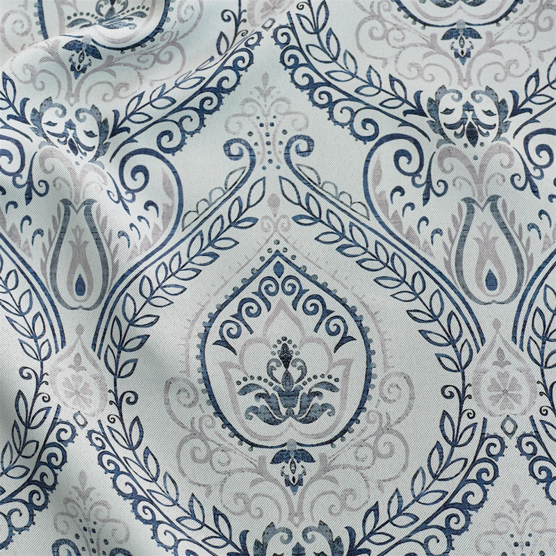 Apolinaras Victoria Ring Top Eyelet Curtains, 168cm Width x 229cm Drop, Blue