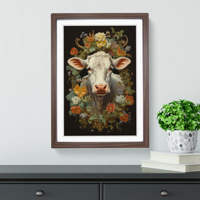 Cow Classicism - Single Picture Frame Print on Wood