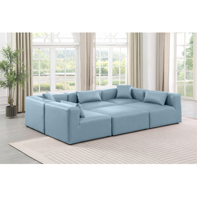 Canapé modulaire en similicuir de 6 pièces Ivion