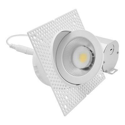Luxrite 4-Inch Led Trimless Gimbal Recessed Light, 20W, 2000Lm, 5Cct Selectable 2700K-5000K, 38° Beam, Dual Dimmable, Push-N-Lock, Cri90, Etl
