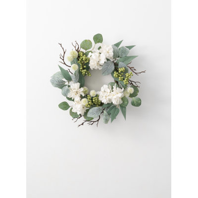 Couronne d'hortensia artificielle 15 po