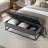 58.6" Bed Bench Metal Base With Storage Velvet-1385384224