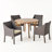 Sydnor 4 - Person Acacia Patio Dining Set with Round Table , Cushions Included