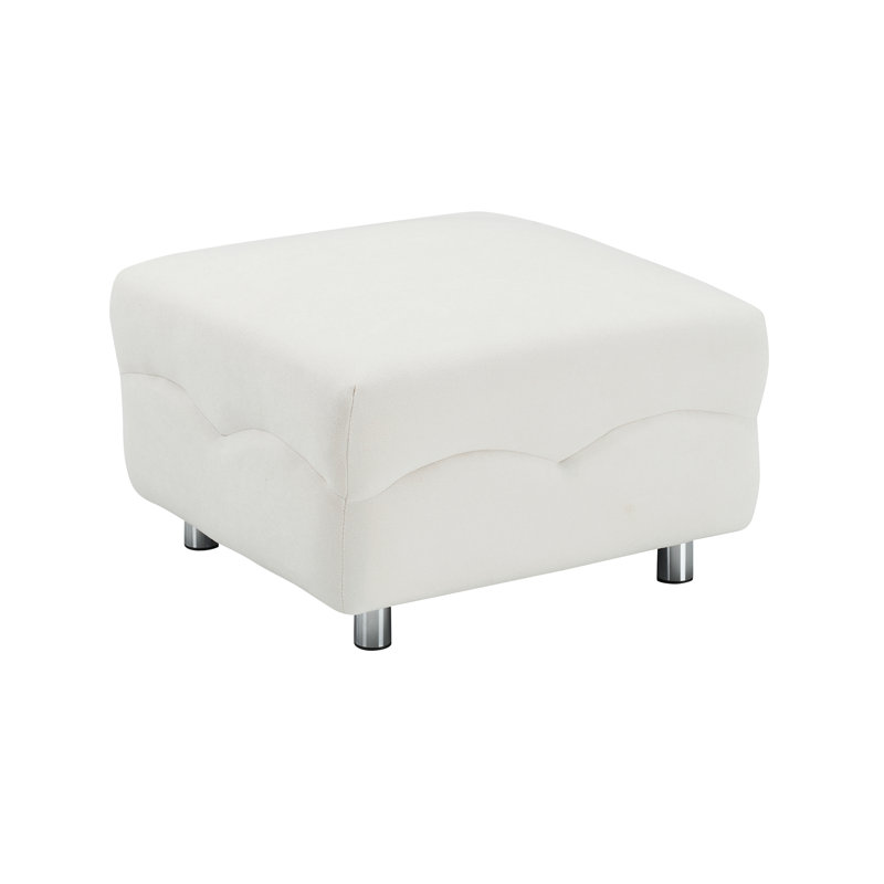 Allyanah Polyester Blend Upholstered Bench, White