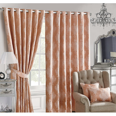 Mari Cotton Blend Room Darkening Curtains / Drapes Pair