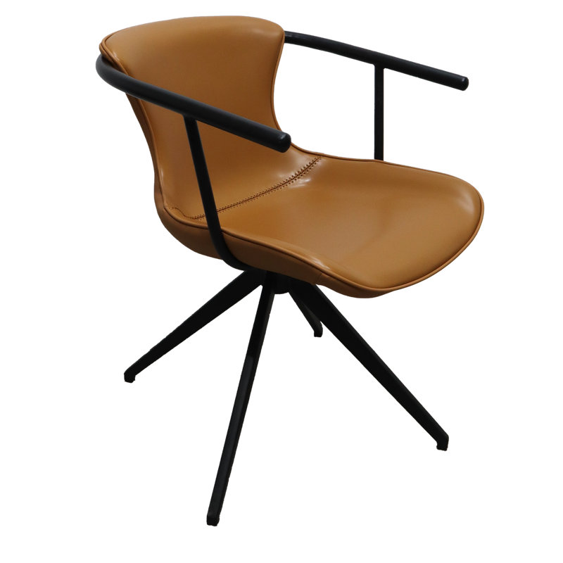 Chaise avec accoudoirs couleur chameau