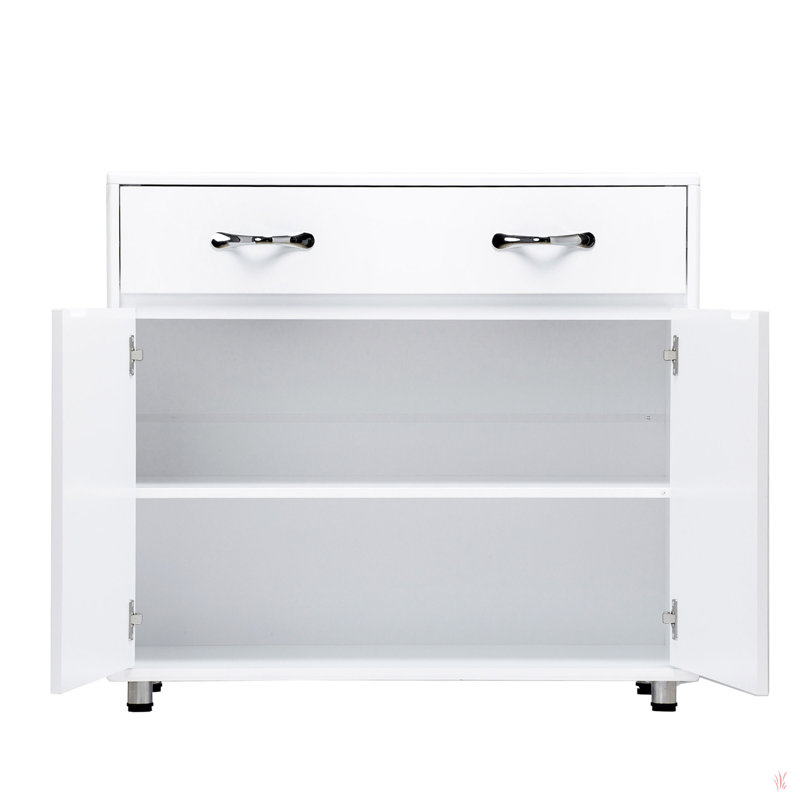 Two Door Side Table-White