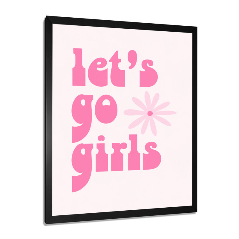 Lets Go Girls - décoration murale de cow-filles, Toile encadrée noire simple, H 40 po x l 30 po x P 1,5 po