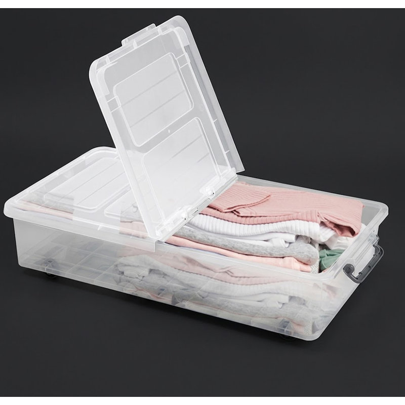 Plastic Storage With Flip Lid & Wheels