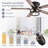 52" Flush Mount Ceiling Fan Light and Remote,Quiet Reversible DC Motor,E12 Base,Pull Chain-1928604786