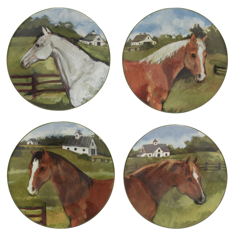 Ensemble de 4 assiettes à salade York Stables