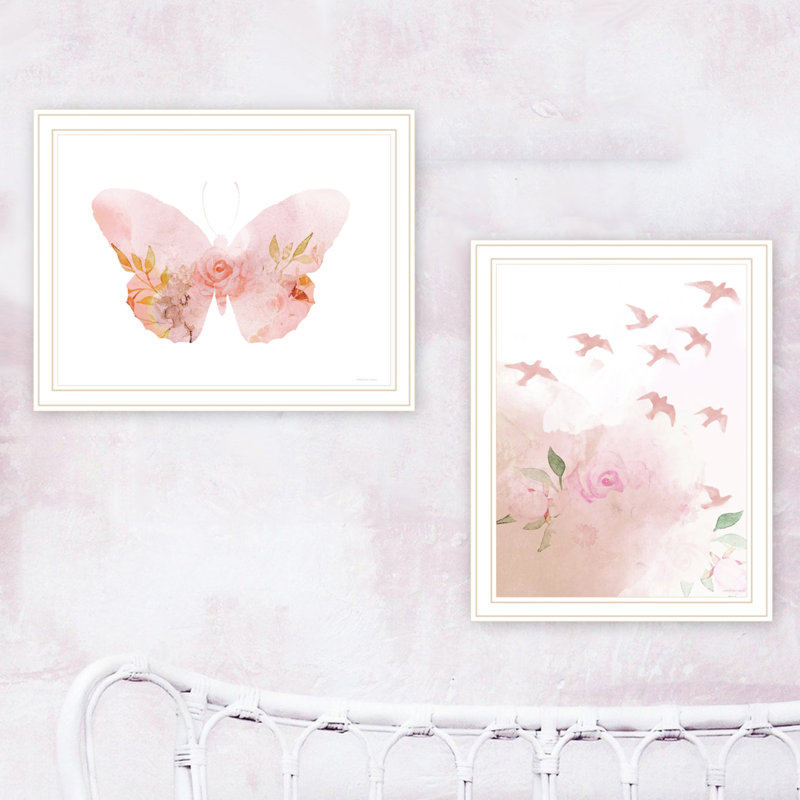 Multicolore Meadow Flora, décoration murale oiseaux et papillons