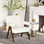 Chaise d'appoint Cashmere avec siège large et accoudoirs rembourrés blanc-102477613