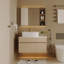 Meuble-lavabo flottant 31,5 pouces avec vasque en céramique et rangement-1604134068
