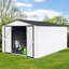 Remise de jardin 10 pi x 12 pi - Porte à charnières pour faciliter l'entrée et la sortie du rangement extérieur en métal et du cadenas
