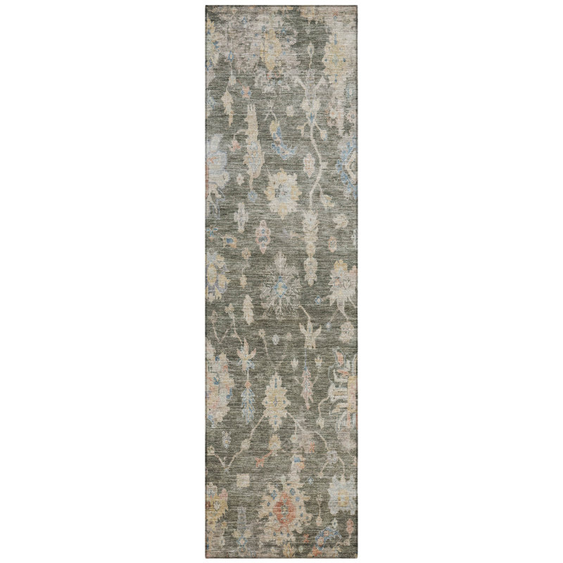 Machine Washable Indoor/Outdoor Francky ACN2355 Traditional Rug, Runner 2'3" x 7'6"
