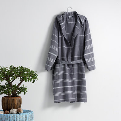 Genova Gender Neutral Mid-Calf Bathrobe with Pockets and Hood