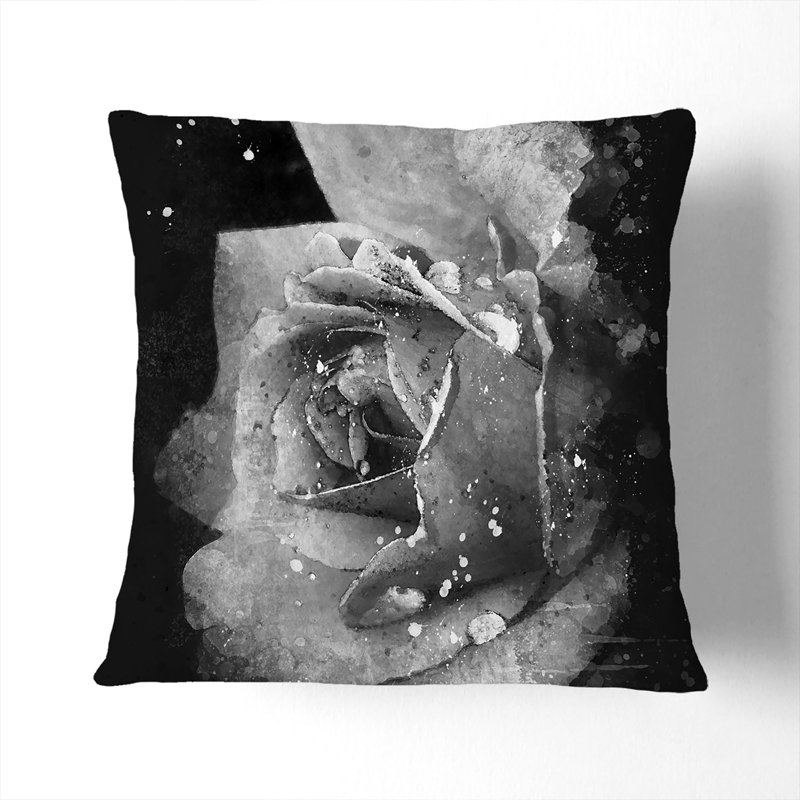 Square Throw Cushion, 40cm H x 40cm W x 15cm D, Black