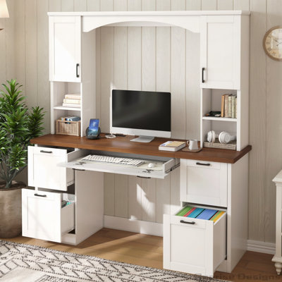 Bureau d'ordinateur avec station de charge Farmhouse